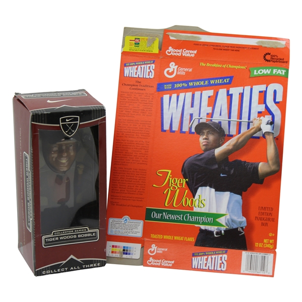 Tiger Woods Bobblehead & Limited Edition Inaugural Tiger Woods Wheaties Box