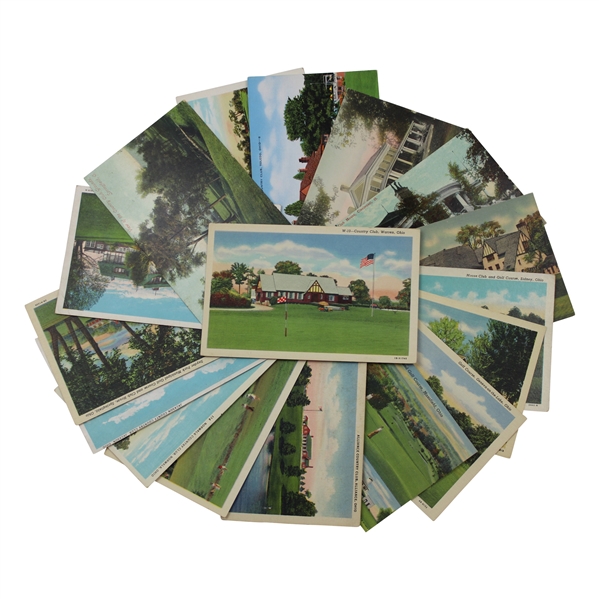 Seventeen (17) Vintage Ohio Golf Themed Postcards