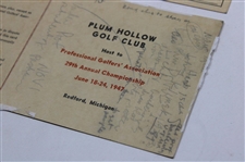 1947 PGA Championship at Plum Hollow Fan Scored Scorecard w/Blank Scorecard