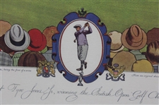 Bobby Jones Winning the British Open at St. Andrews Currier & Ives Print - Framed