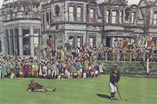Bobby Jones Winning the British Open at St. Andrews Currier & Ives Print - Framed