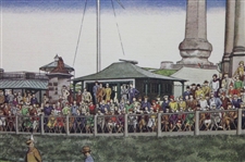 Bobby Jones Winning the British Open at St. Andrews Currier & Ives Print - Framed