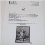 1905 'Golfing Child' Embossed Premium Photo Card - Used for Mothers Oats Advertisement