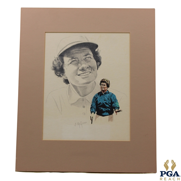 Betsy Rawls J. McQueen Original Sketch Portrait On Board