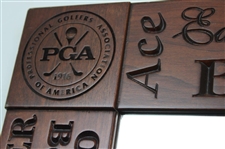PGA of America Deluxe Mirror with Golf Terminology Engraved in Thick Frame