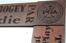 PGA of America Deluxe Mirror with Golf Terminology Engraved in Thick Frame