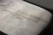 1965 US Amateur Championship at Southern Hills CC Contestant Gift Electroplated Wood Lined Engraved Box