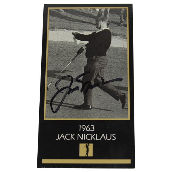 Jack Nicklaus Signed 1963 Masters Collection GSV Golf Card JSA ALOA