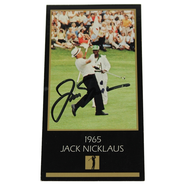 Jack Nicklaus Signed 1965 Masters Collection GSV Golf Card JSA ALOA