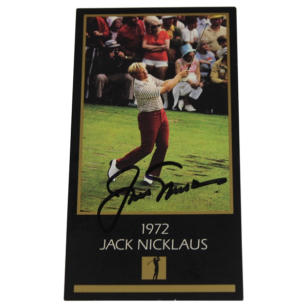 Jack Nicklaus Signed 1972 Masters Collection GSV Golf Card JSA ALOA