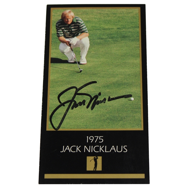 Jack Nicklaus Signed 1975 Masters Collection GSV Golf Card JSA ALOA