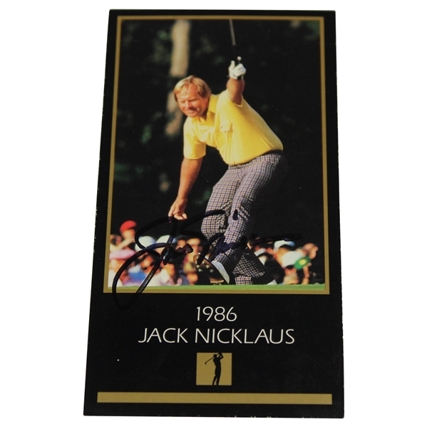 Jack Nicklaus Signed 1986 Masters Collection GSV Golf Card JSA ALOA