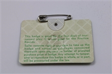 Gary Player Signed 1978 Masters Tournament SERIES Badge #1299 JSA ALOA