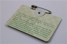 Gary Player Signed 1978 Masters Tournament SERIES Badge #1299 JSA ALOA