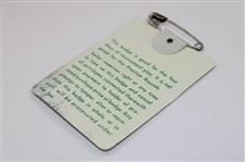 Craig Stadler Signed 1982 Masters Tournament SERIES Badge #07061 JSA ALOA