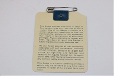 Fred Couples Signed 1992 Masters Tournament SERIES Badge #X14318 JSA ALOA