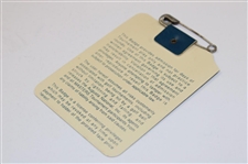 Fred Couples Signed 1992 Masters Tournament SERIES Badge #X14318 JSA ALOA
