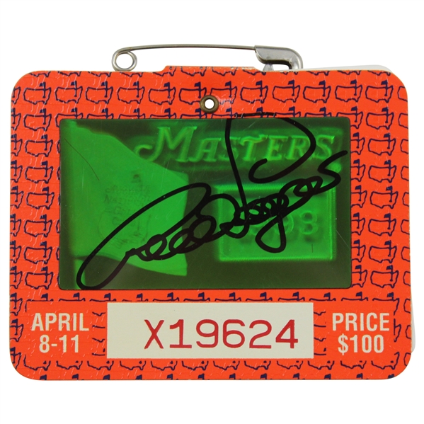Bernhard Langer Signed 1993 Masters Tournament SERIES Badge #X19624 JSA ALOA