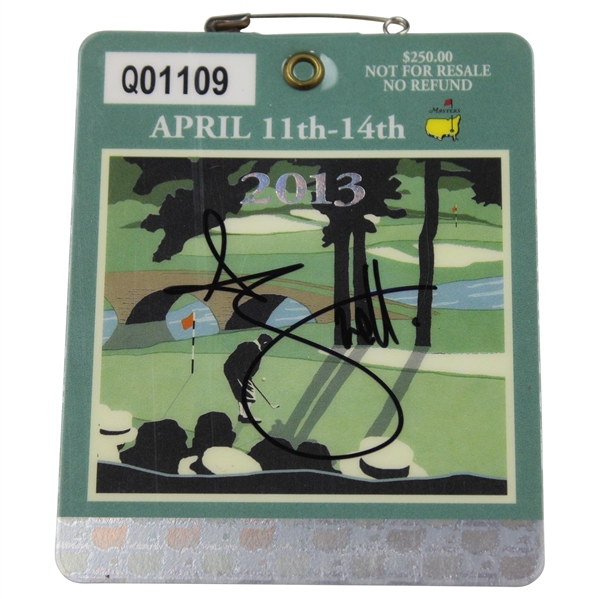 Adam Scott Signed 2013 Masters Tournament SERIES Badge #Q01109 JSA ALOA