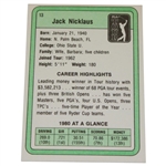 Jack Nicklaus Signed 1981 Donruss Golf Rookie Card JSA ALOA
