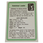 Jack Nicklaus Signed 1981 Donruss Golf Statistical Leader Card JSA ALOA
