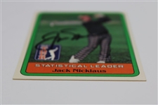 Jack Nicklaus Signed 1981 Donruss Golf Statistical Leader Card JSA ALOA