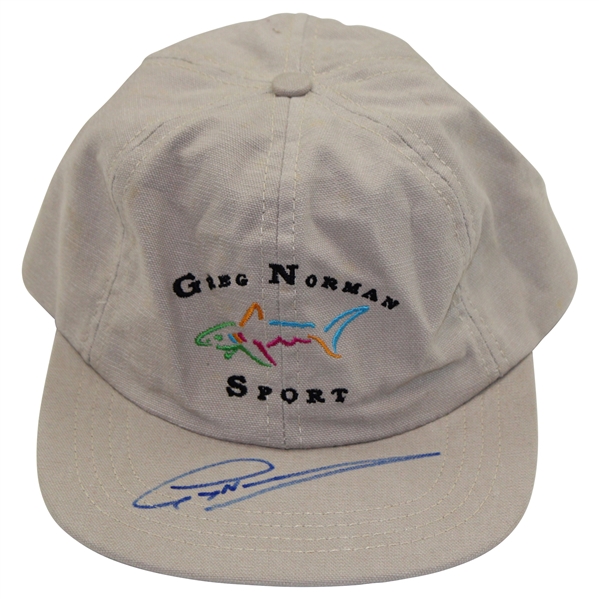 Greg Norman Signed Greg Norman Sport Tan Hat JSA ALOA