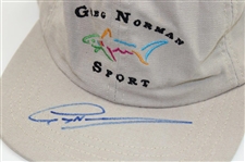 Greg Norman Signed Greg Norman Sport Tan Hat JSA ALOA