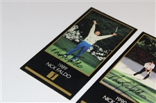 Nick Faldo Signed 1989, 1990 & 1996 Masters GSV Golf Cards JSA ALOA