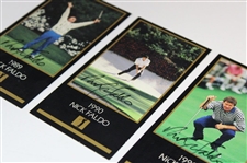 Nick Faldo Signed 1989, 1990 & 1996 Masters GSV Golf Cards JSA ALOA