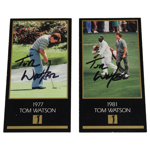 Tom Watson Signed 1977 & 1981 GSV Masters GSV Golf Cards JSA ALOA