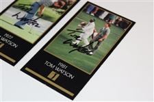 Tom Watson Signed 1977 & 1981 GSV Masters GSV Golf Cards JSA ALOA