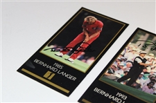 Bernhard Langer Signed 1985 & 1993 Masters GSV Golf Cards JSA ALOA