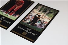Bernhard Langer Signed 1985 & 1993 Masters GSV Golf Cards JSA ALOA