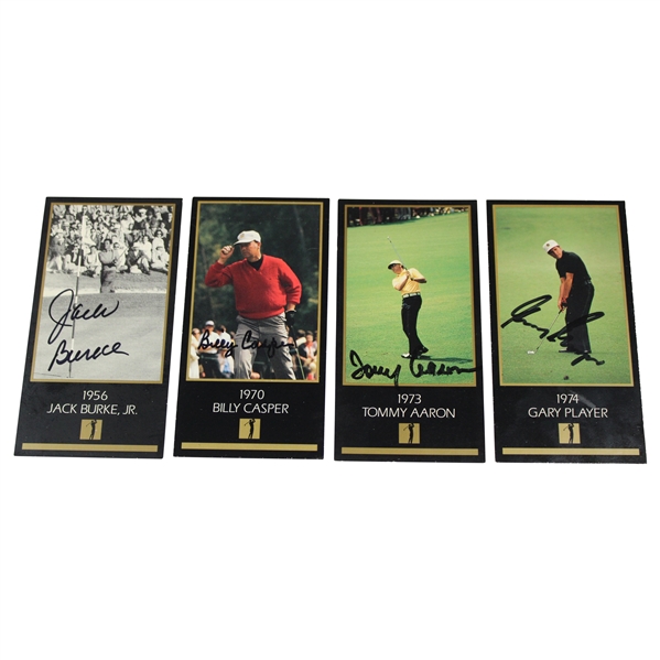 Jack Burke, Billy Casper, Tommy Aaron & Gary Player Signed Masters GSV Golf Cards JSA ALOA