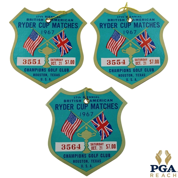 Three (3) 1967 Ryder Cup at Champions Golf Club Tickets