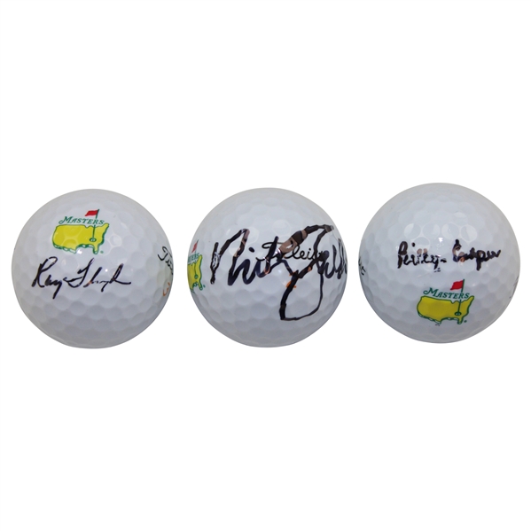 Ray Floyd, Nick Faldo & Billy Casper Signed Masters Logo Golf Balls JSA ALOA