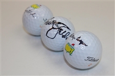 Ray Floyd, Nick Faldo & Billy Casper Signed Masters Logo Golf Balls JSA ALOA