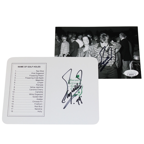 Fuzzy Zoeller Signed Augusta National GC Scorecard w/79 & Signed Photo JSA