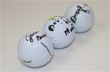 Jack Burke, Bob Goalby & Doug Ford Signed Titleist Masters Logo Golf Balls JSA ALOA