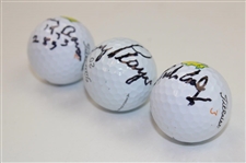 Tommy Aaron, Gary Player & Charles Coody Signed Titleist Masters Logo Golf Balls JSA ALOA