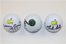 Tommy Aaron, Gary Player & Charles Coody Signed Titleist Masters Logo Golf Balls JSA ALOA