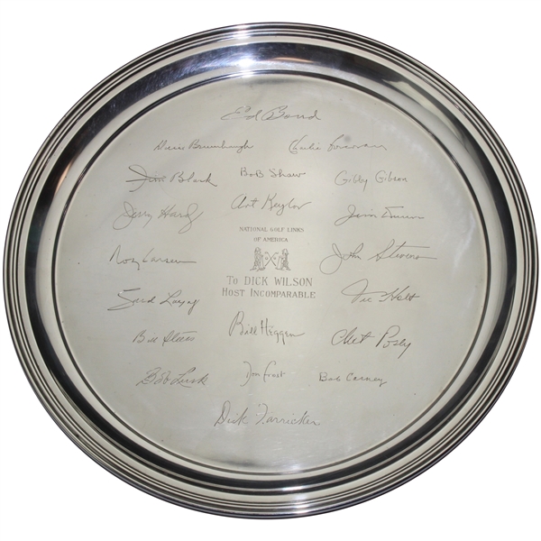 Vintage National Golf Links of America Sterling Silver Tray Presented to Architect Dick Wilson