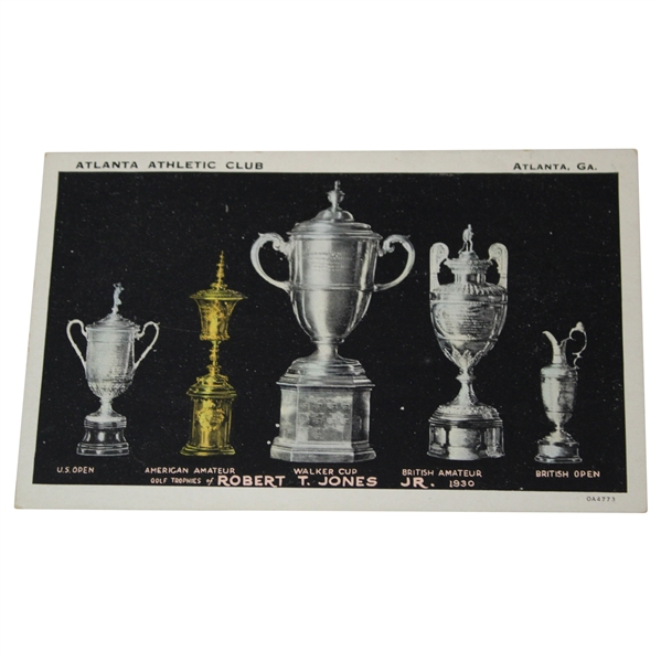 Atlanta Athletic Club Robert T. Jones Jr. Grand Slam And Walker Cup Trophy Postcard