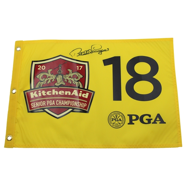 Bernhard Langer Signed 2017 KitchenAid Sr PGA Championship Screen Flag JSA ALOA