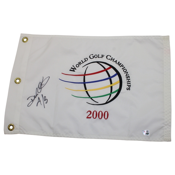 Darren Clarke Signed 2000 WGC Embroidered Flag w/4 & 3 Win over Tiger JSA ALOA