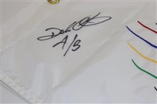 Darren Clarke Signed 2000 WGC Embroidered Flag w/'4 & 3' Win over Tiger JSA ALOA