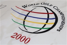 Darren Clarke Signed 2000 WGC Embroidered Flag w/'4 & 3' Win over Tiger JSA ALOA