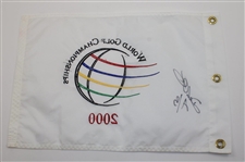 Darren Clarke Signed 2000 WGC Embroidered Flag w/'4 & 3' Win over Tiger JSA ALOA