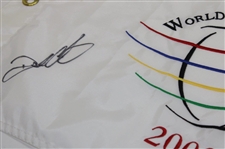 Darren Clarke Signed 2000 WGC Embroidered Flag - Win over Tiger JSA ALOA